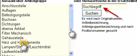 Ersatzteil auswählen